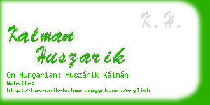 kalman huszarik business card
