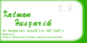 kalman huszarik business card